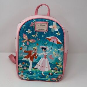 Loungefly Pink and Blue Disney Backpack